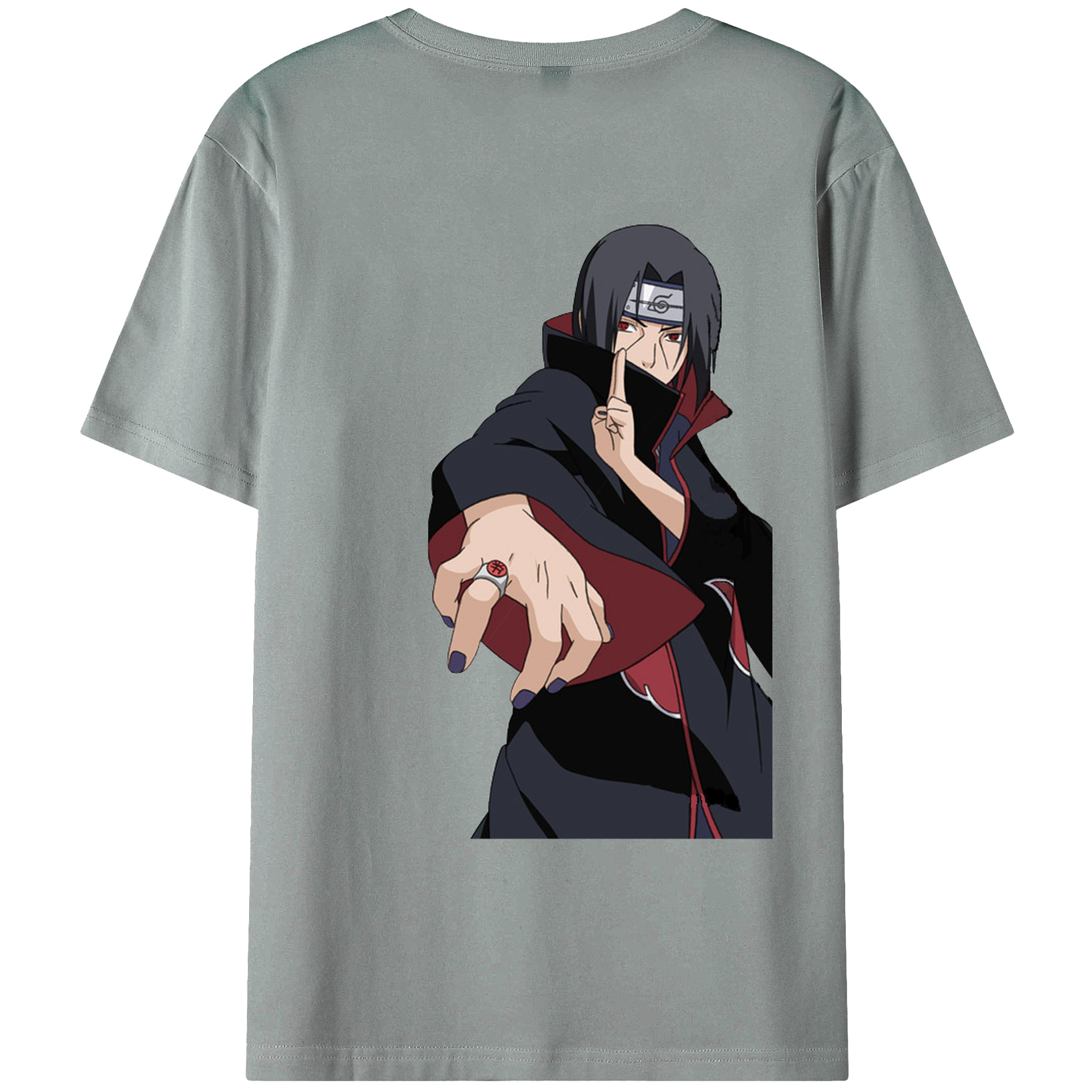 （画像用） NARUTO -ナルト- うちは イタチ Uchiha Itachi 綿100％ メンズ半袖Tシャツ（バックプリント） 通気性